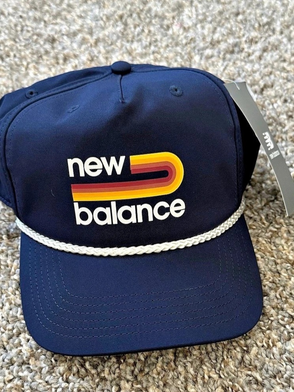 New Balance Navy Blue Retro Grandpa Graphic Rope Snapback Hat NWT